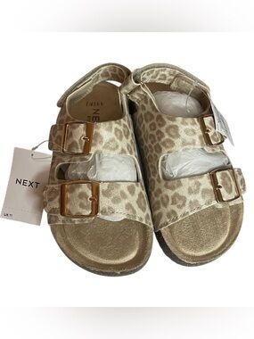 NEXT Kids Leopard Shimmer Sandals Size 12
NWT Gold Buckle Cork Footbed
